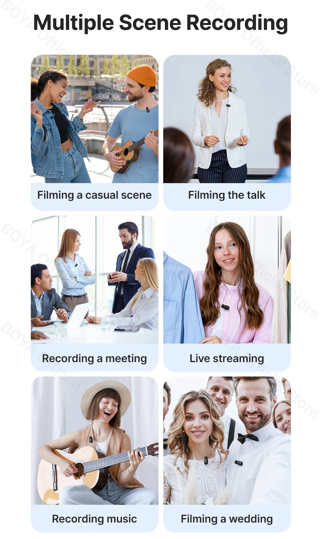 BOYA BOYA Mini Wireless Lavalier Lapel Microphone for iPhone iPad Android Type-C Phone Live Broadcast Audio Video Recording Vlog