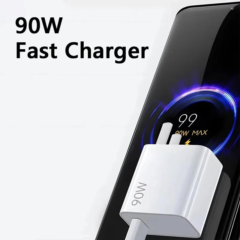 Xiaomi 90W Charger Fast Charge Quick USB 3.0 Type- C Charging Cable EU Charge Adapter For Redmi Note 13 Xiaomi 15 14 Ultra