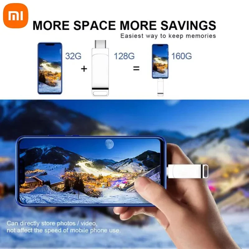 Xiaomi USB 3.2 16TB USB Flash Drive Memory Type-c 2-In-1 8TB 16TB OTG Pendrive 4TB High Speed Flash Disk 2TB For Computer Laptop