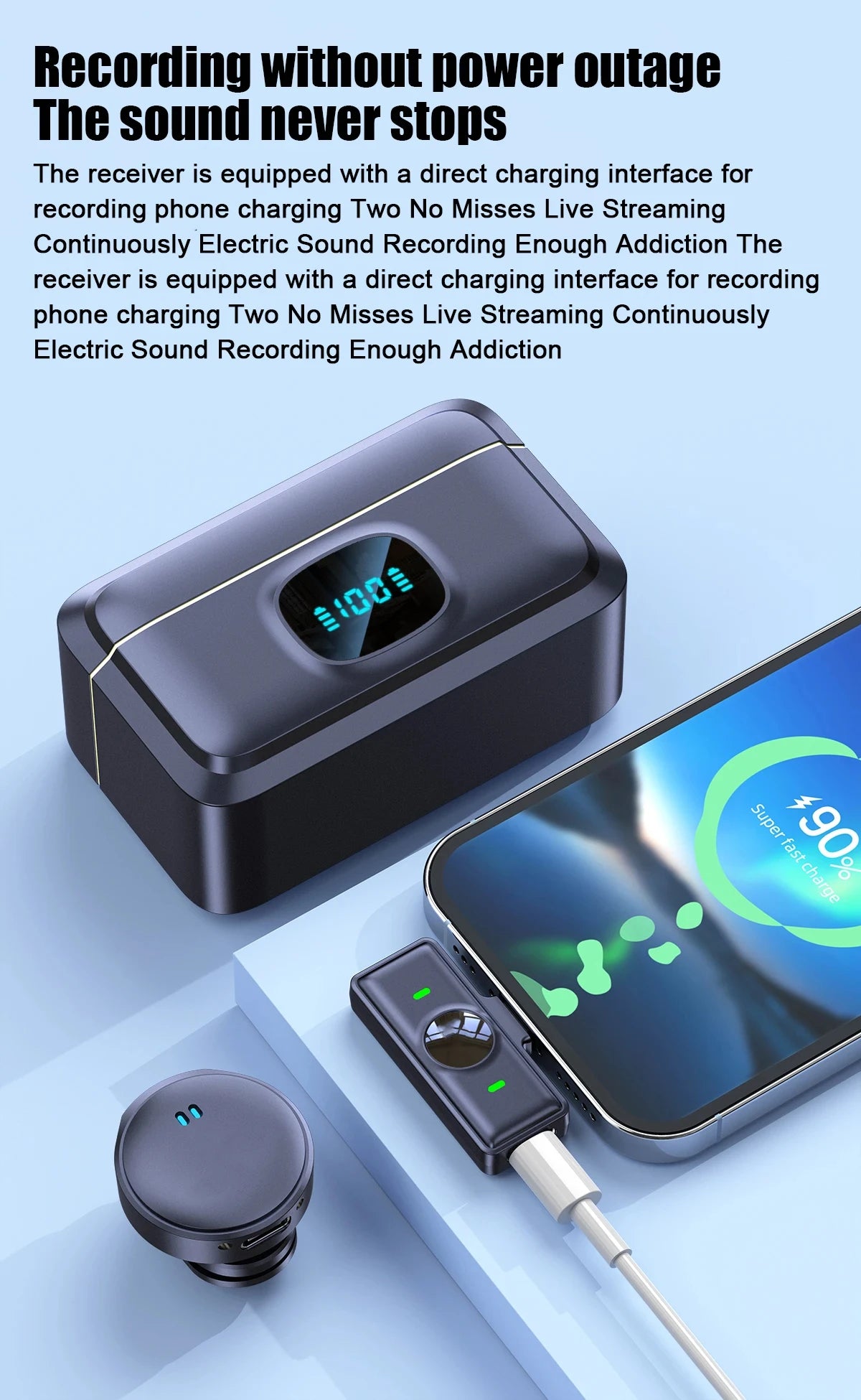 Xiaomi Lavalier Microphone Wireless Microphone Magnetic Suction Microphone With Charging Case For Video Recording Plug and Play