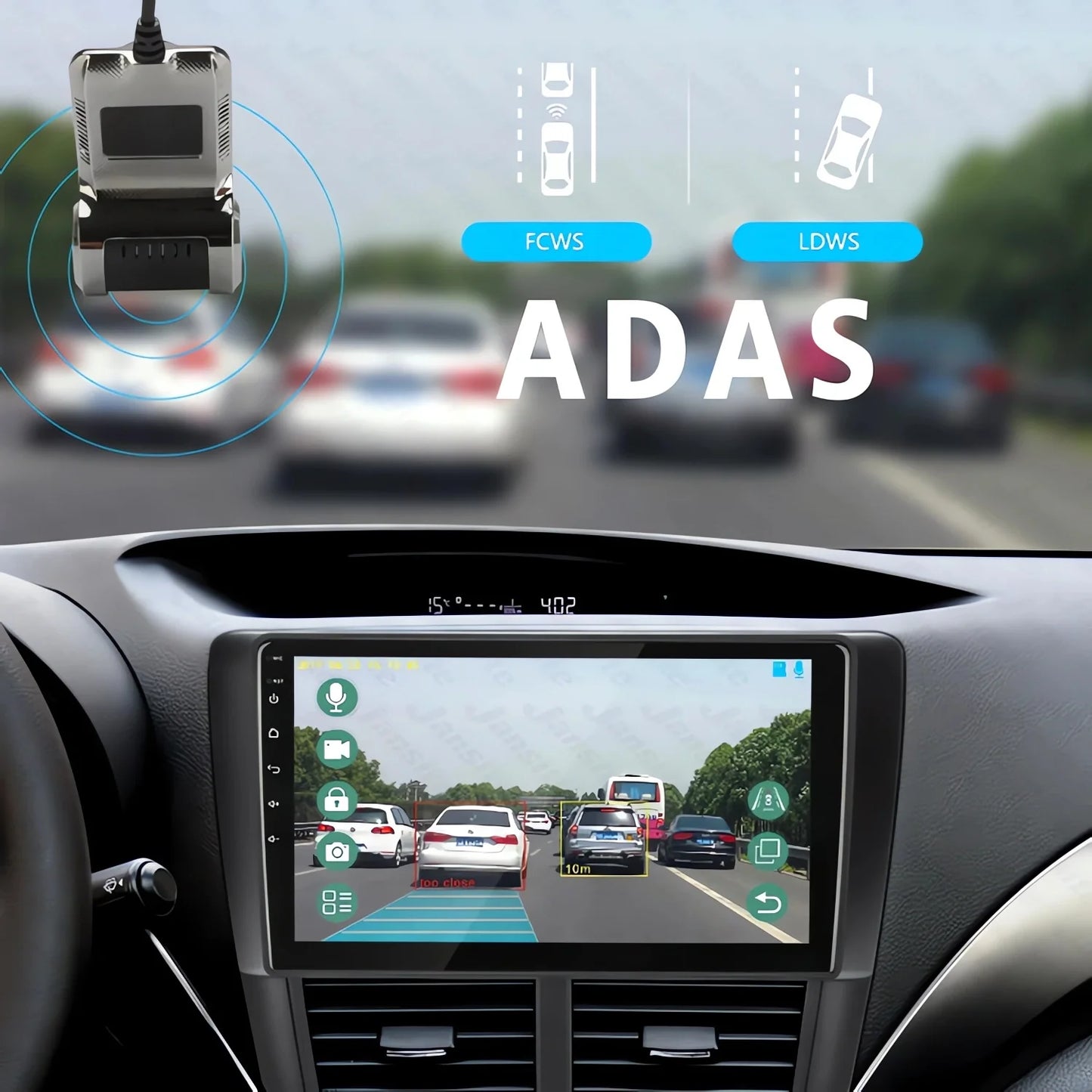 USB Car DVR For Android Media Navigator Dash cam HD Camera Driving Recorder Comes with ADAS Driving Assistance Function
