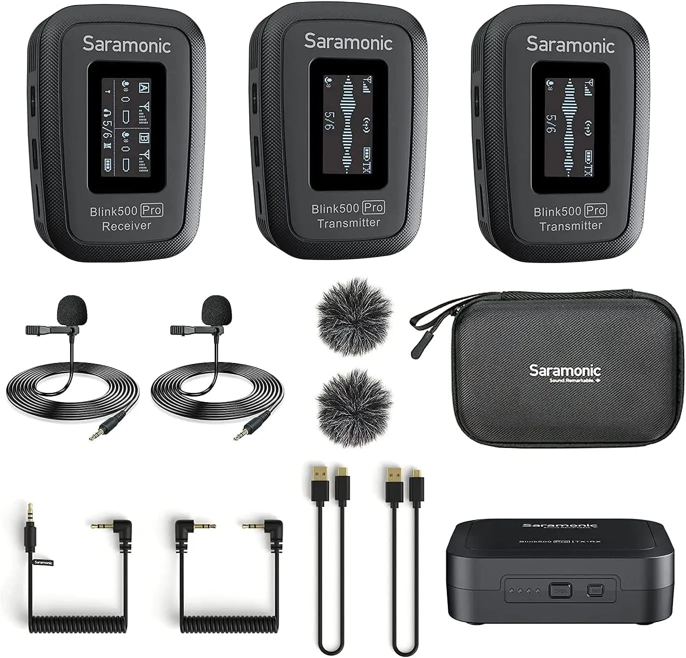 Saramonic Blink500 Pro Wireless Lavalier Microphone for iPhone Android PC Computer DSLR Cameras Youtube Recording Streaming Vlog