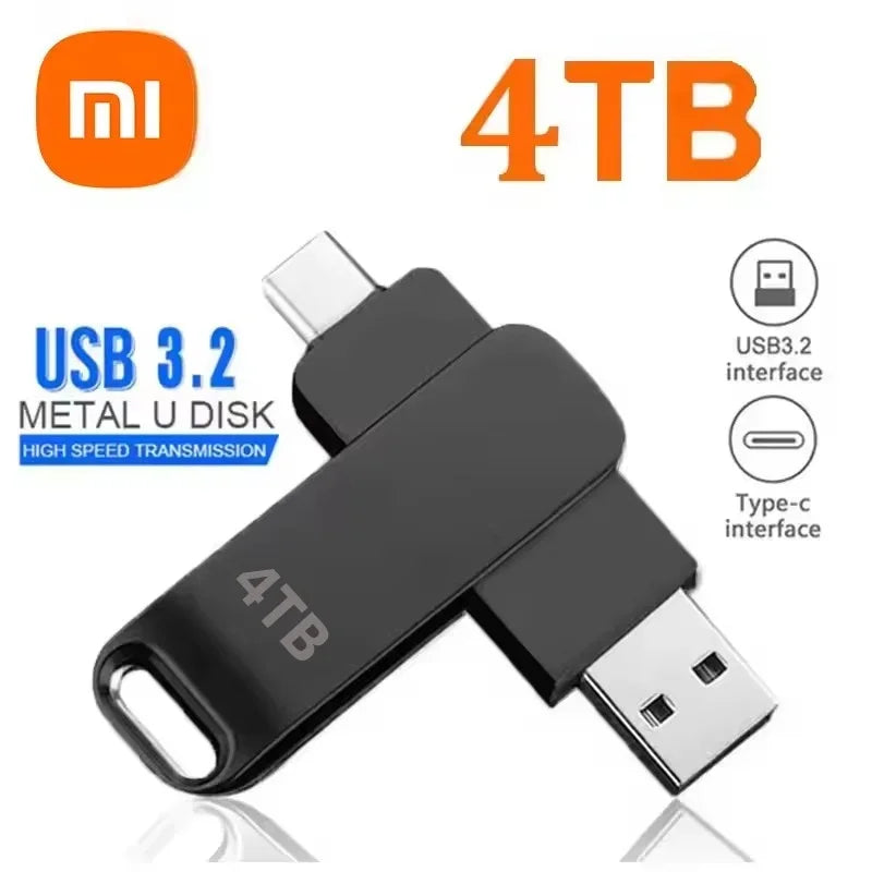 Xiaomi USB 3.2 16TB USB Flash Drive Memory Type-c 2-In-1 8TB 16TB OTG Pendrive 4TB High Speed Flash Disk 2TB For Computer Laptop