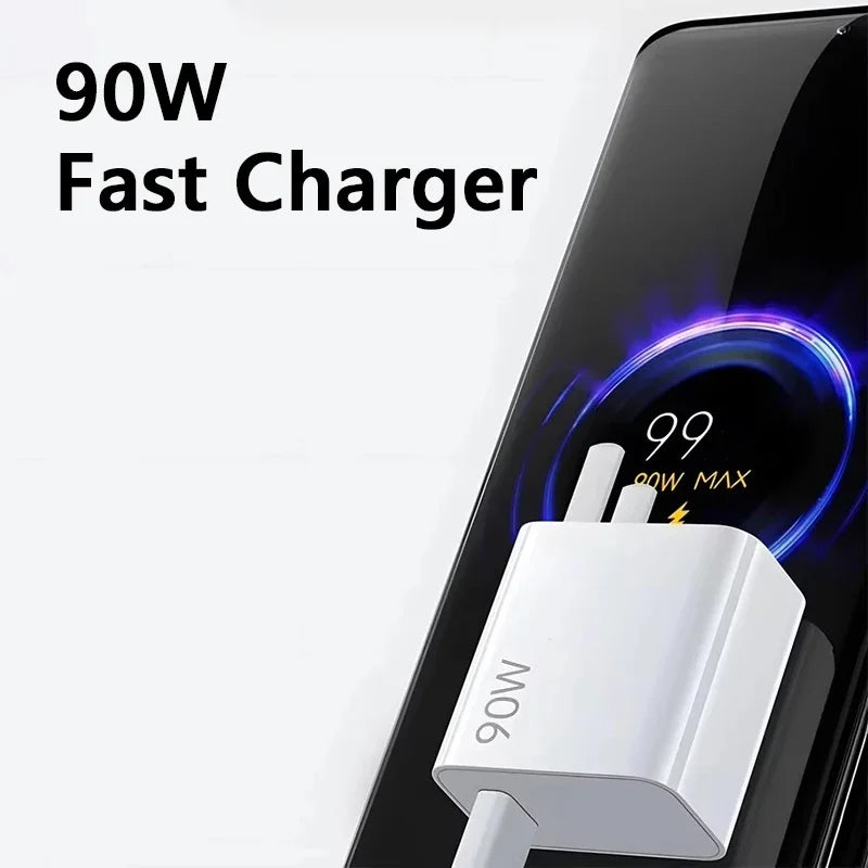 Xiaomi 90W Charger Fast Charge Quick USB 3.0 Type- C Charging Cable EU Charge Adapter For Redmi Note 13 Xiaomi 15 14 Ultra