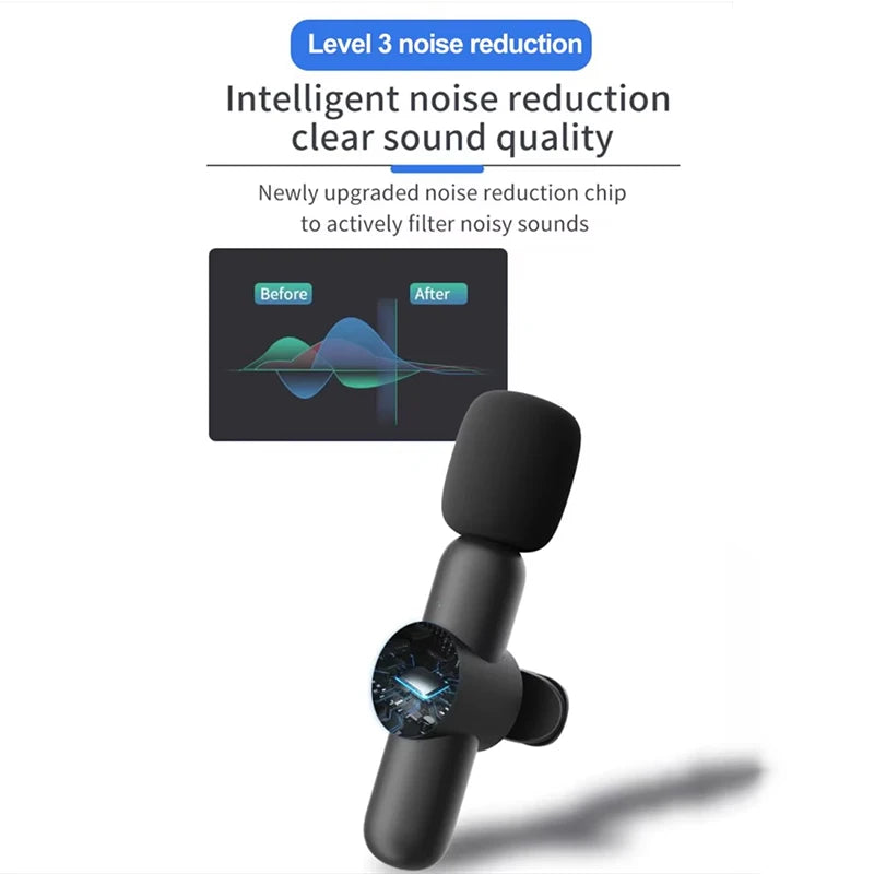 Xiaomi Wireless Lavalier Microphone Mini Portable Smart Noise Reduction Video Recording Microphone for iPhone Android Lapel Mic