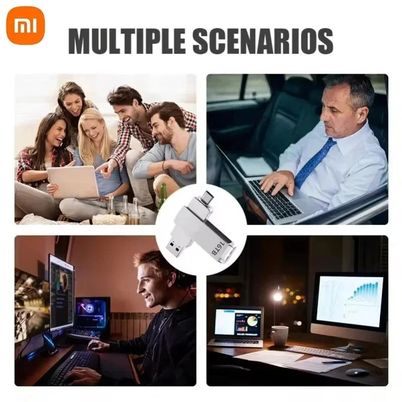 Xiaomi USB 3.2 16TB USB Flash Drive Memory Type-c 2-In-1 8TB 16TB OTG Pendrive 4TB High Speed Flash Disk 2TB For Computer Laptop