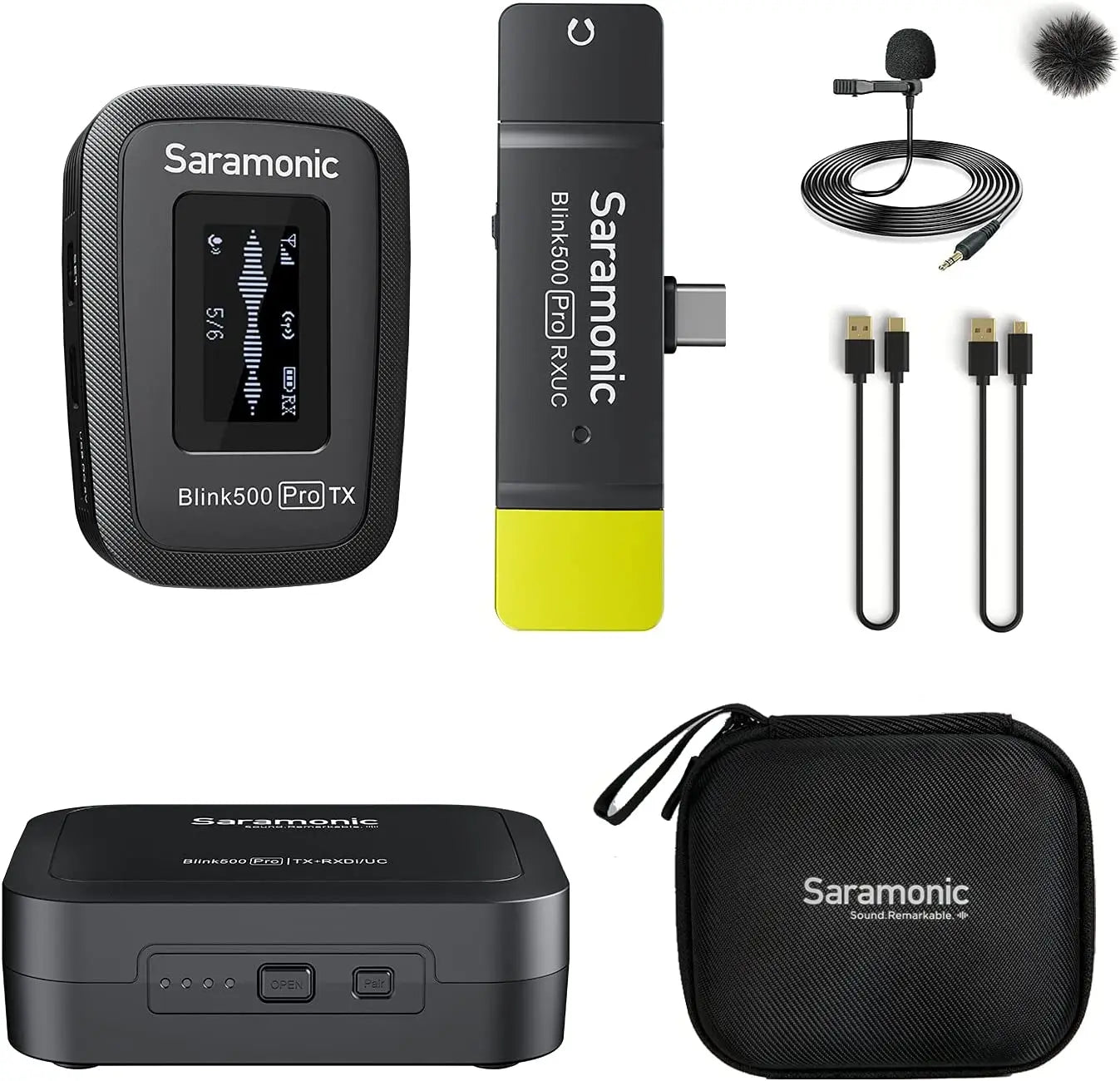 Saramonic Blink500 Pro Wireless Lavalier Microphone for iPhone Android PC Computer DSLR Cameras Youtube Recording Streaming Vlog