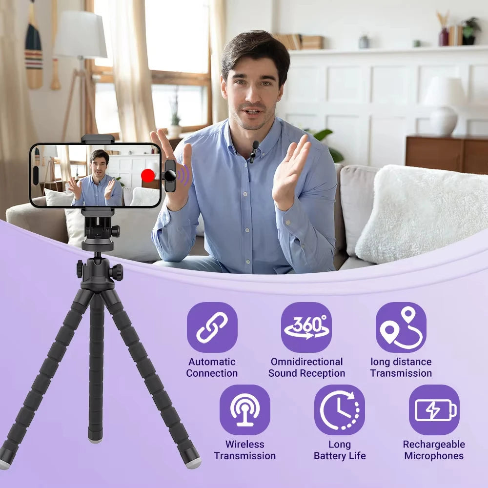 Xiaomi Wireless Lavalier Microphone Mini Portable Smart Noise Reduction Video Recording Microphone for iPhone Android Lapel Mic