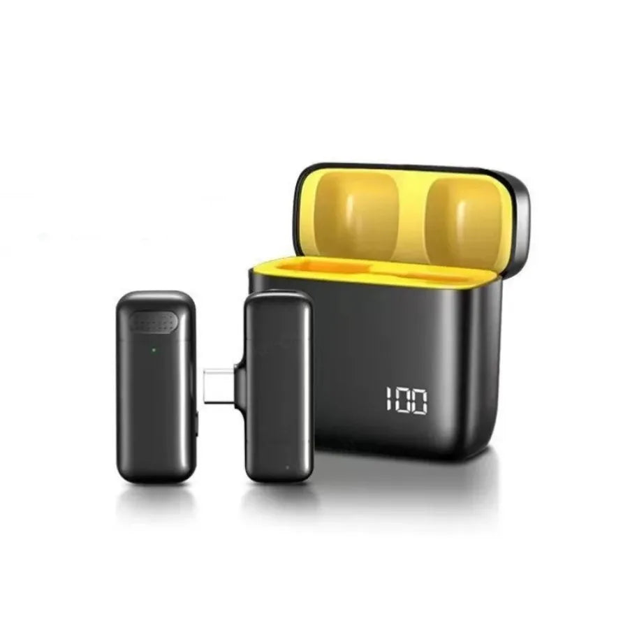 Wireless Lavalier Microphone Mini Portable Noise Reduction Audio Video Recording Microphone For iPhone Android With Charging Box