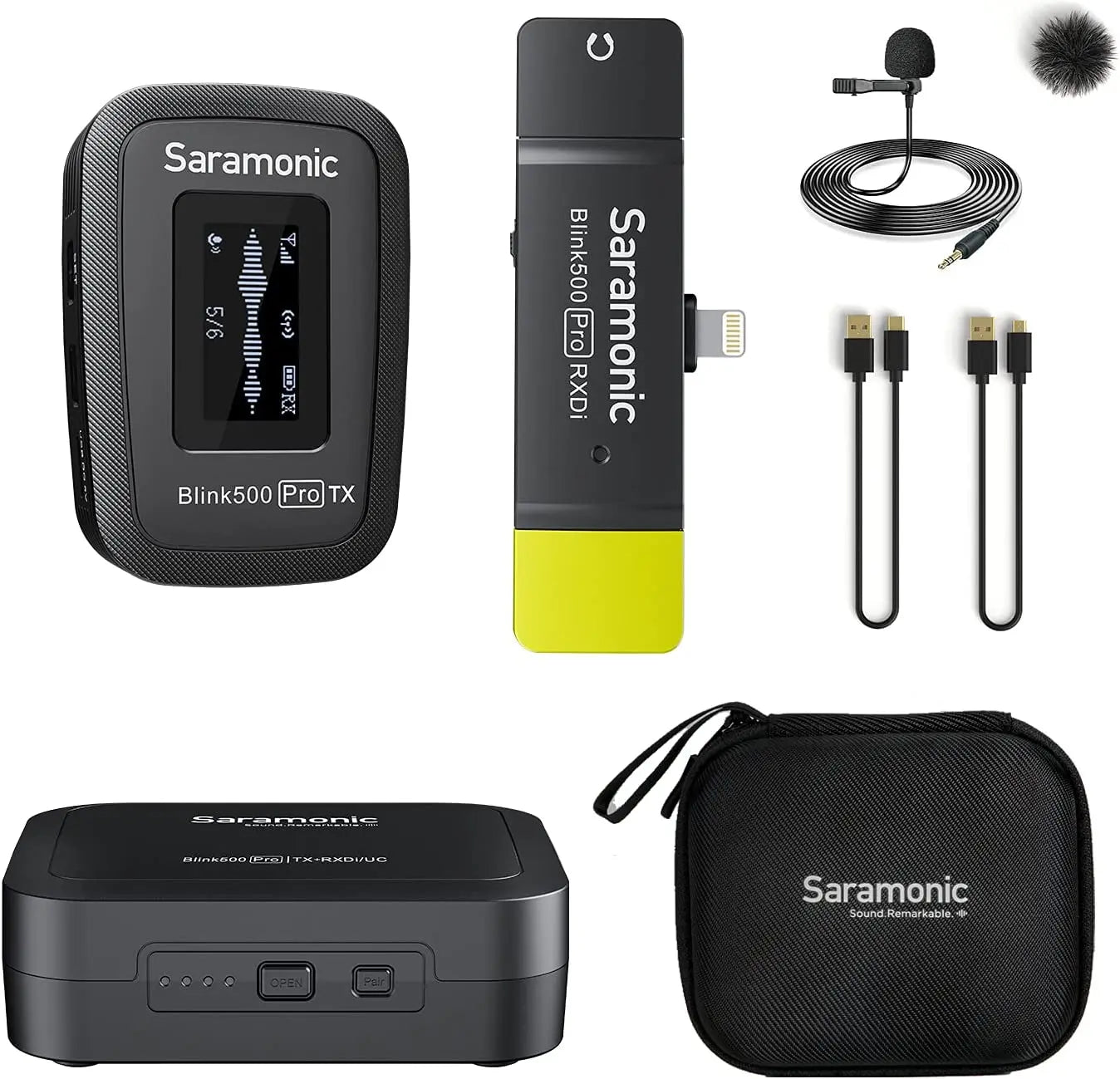 Saramonic Blink500 Pro Wireless Lavalier Microphone for iPhone Android PC Computer DSLR Cameras Youtube Recording Streaming Vlog