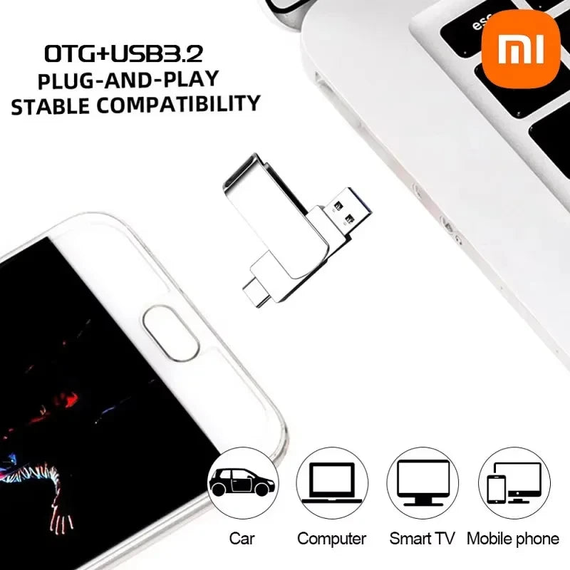 Xiaomi USB 3.2 16TB USB Flash Drive Memory Type-c 2-In-1 8TB 16TB OTG Pendrive 4TB High Speed Flash Disk 2TB For Computer Laptop