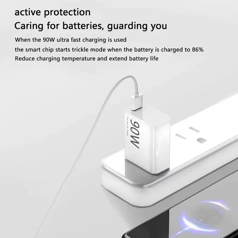 Xiaomi 90W Charger Fast Charge Quick USB 3.0 Type- C Charging Cable EU Charge Adapter For Redmi Note 13 Xiaomi 15 14 Ultra
