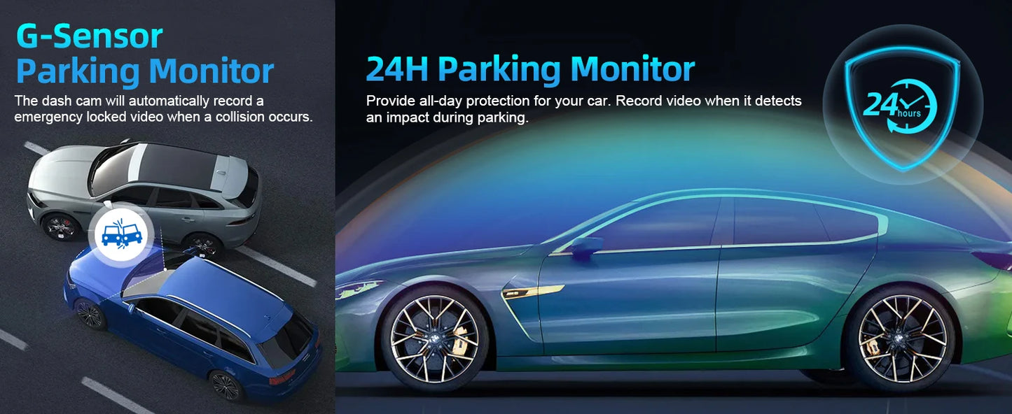 Ultra HD 4K Car Front Dash Cam Mini WIFI DVR Black Box Room With 24H Parking Monitor Night Vision,GPS/Rear View Camera Optional