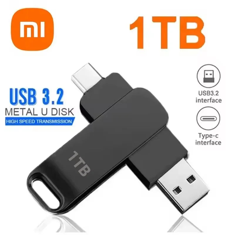 Xiaomi USB 3.2 16TB USB Flash Drive Memory Type-c 2-In-1 8TB 16TB OTG Pendrive 4TB High Speed Flash Disk 2TB For Computer Laptop