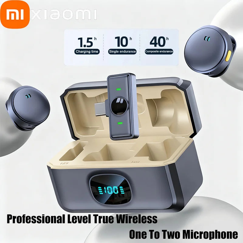 Xiaomi Lavalier Microphone Wireless Microphone Magnetic Suction Microphone With Charging Case For Video Recording Plug and Play