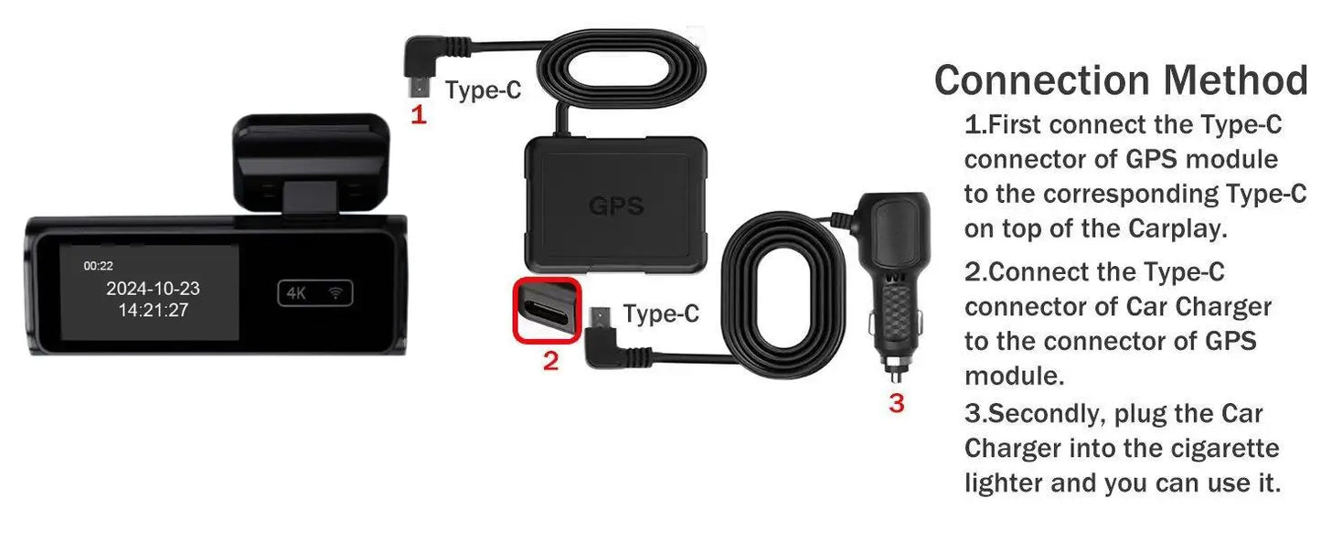 Ultra HD 4K Car Front Dash Cam Mini WIFI DVR Black Box Room With 24H Parking Monitor Night Vision,GPS/Rear View Camera Optional