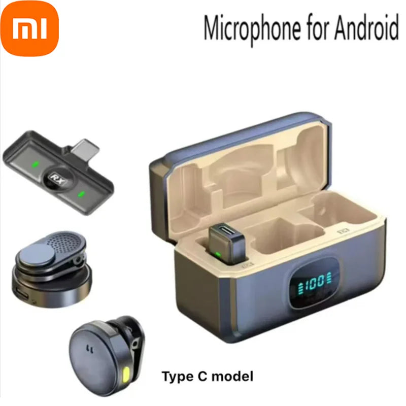 Xiaomi Lavalier Microphone Wireless Microphone Magnetic Suction Microphone With Charging Case For Video Recording Plug and Play