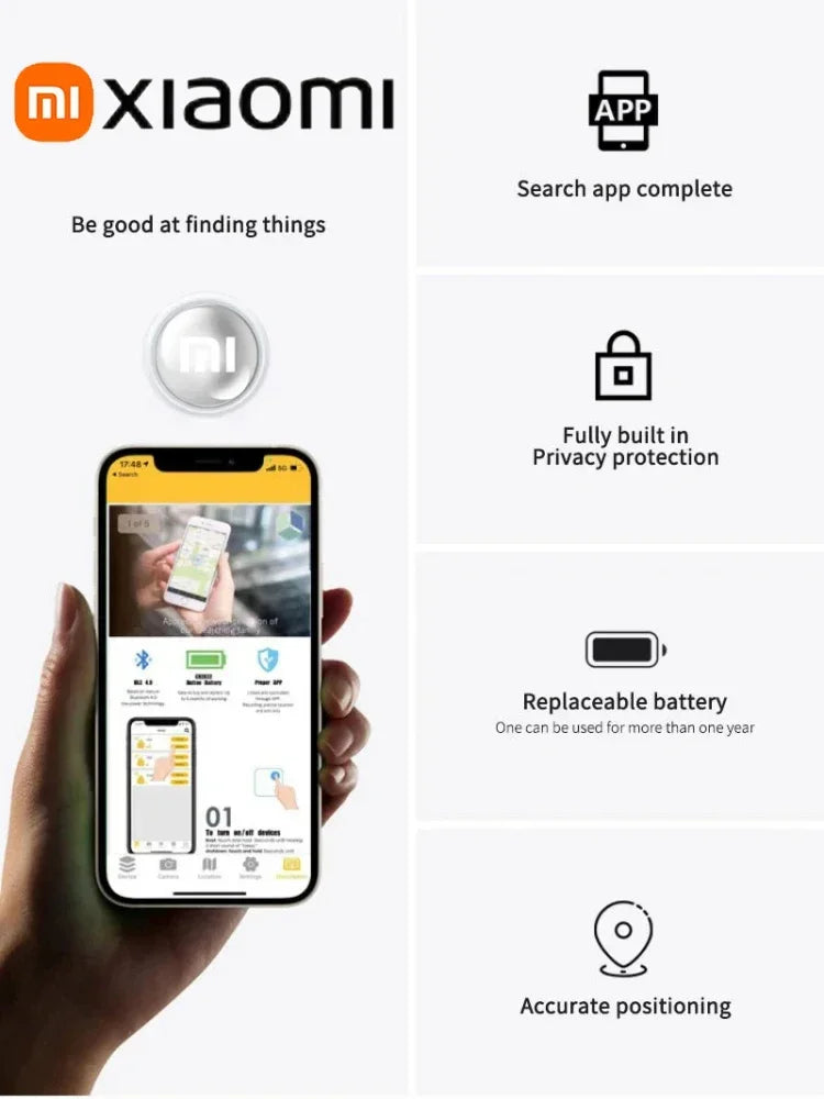 Xiaomi Mini Gps Tracker System FindMy App Air Tag Smart Bluetooth Locator Child Finder Bag Anti-Loss Pet Collar with Tracker NEW