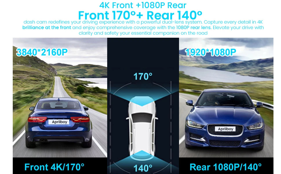 Ultra HD 4K Car Front Dash Cam Mini WIFI DVR Black Box Room With 24H Parking Monitor Night Vision,GPS/Rear View Camera Optional