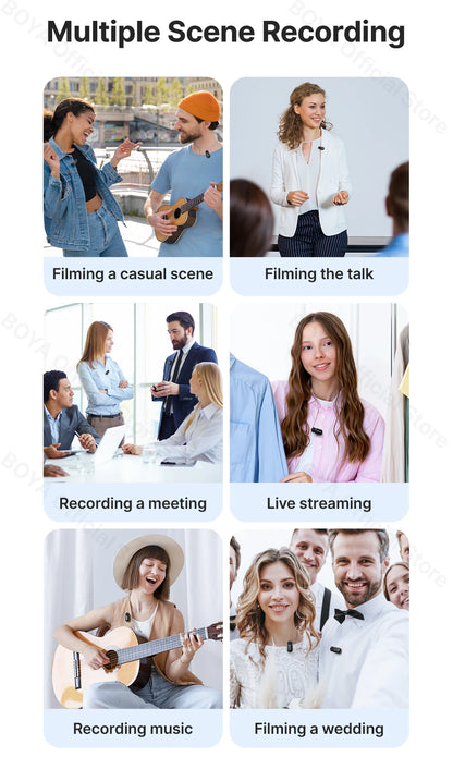 BOYA BOYA Mini Wireless Lavalier Lapel Microphone for iPhone iPad Android Type-C Phone Live Broadcast Audio Video Recording Vlog