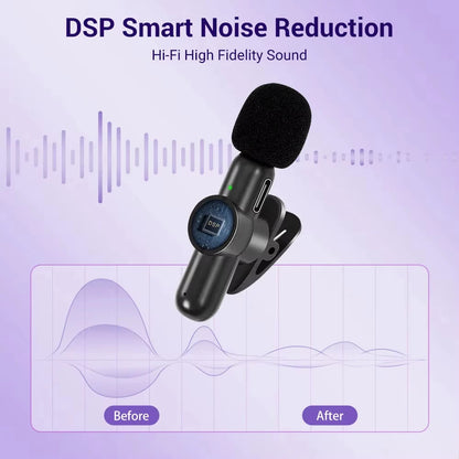 Xiaomi Wireless Lavalier Microphone Mini Portable Smart Noise Reduction Video Recording Microphone for iPhone Android Lapel Mic