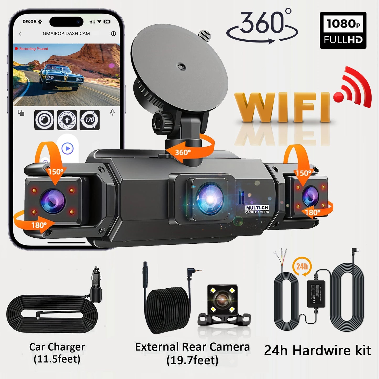 FHD 1080P Night Vision Dashcam