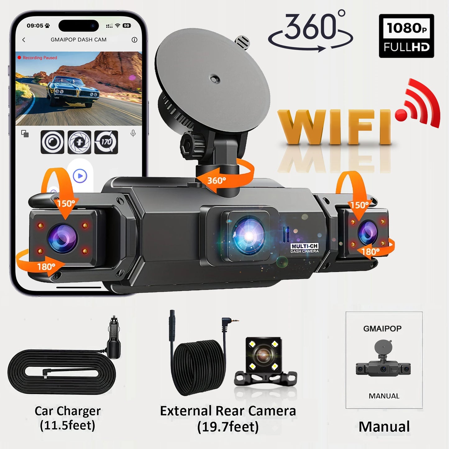 FHD 1080P Night Vision Dashcam