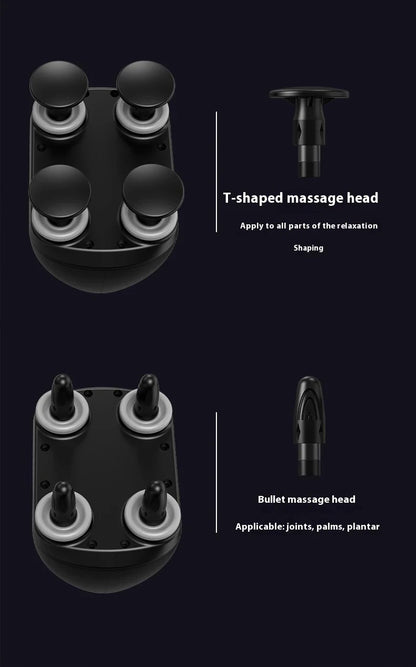 Portable Fascia Gun Muscle Massager Gun Four-head High Frequency Neck Shoulder Waist Massage Machine Professional Fascia Massage
