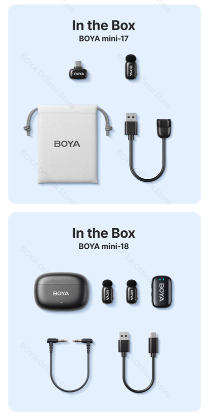BOYA BOYA Mini Wireless Lavalier Lapel Microphone for iPhone iPad Android Type-C Phone Live Broadcast Audio Video Recording Vlog