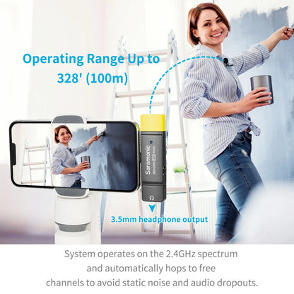 Saramonic Blink500 Pro Wireless Lavalier Microphone for iPhone Android PC Computer DSLR Cameras Youtube Recording Streaming Vlog