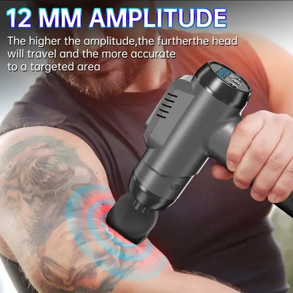 1200-9800 rpm High-Power Deep Muscle Massage Gun Electric Massager with 8 Heads For Body Neck Back Leg Fitness Tool 30 Levels
