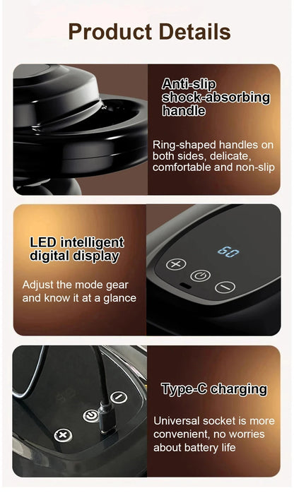 6-Head Muscle Massager for Deep Tissue Percussion & Relaxation, Body Tension from Neck, Shoulders, Legs