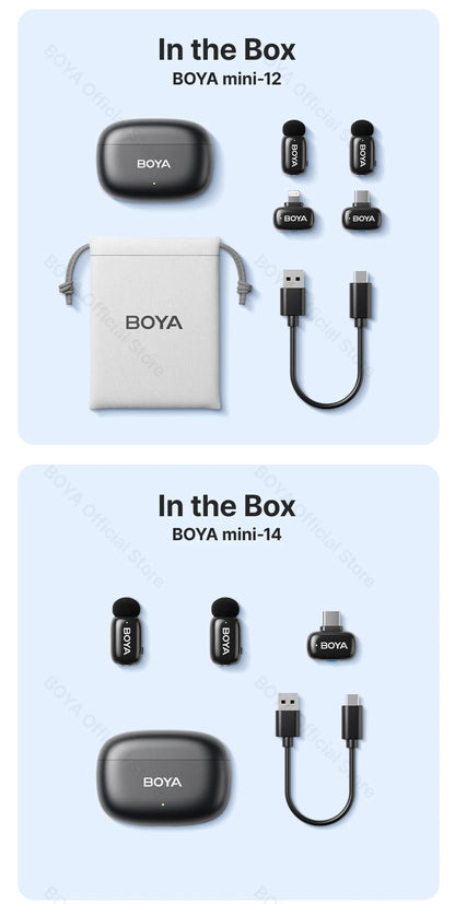 BOYA BOYA Mini Wireless Lavalier Lapel Microphone for iPhone iPad Android Type-C Phone Live Broadcast Audio Video Recording Vlog