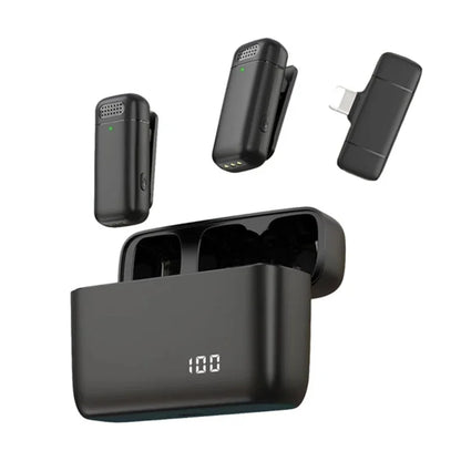 Wireless Lavalier Microphone Mini Portable Noise Reduction Audio Video Recording Microphone For iPhone Android With Charging Box
