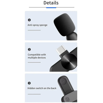 Xiaomi Wireless Lavalier Microphone Mini Portable Smart Noise Reduction Video Recording Microphone for iPhone Android Lapel Mic