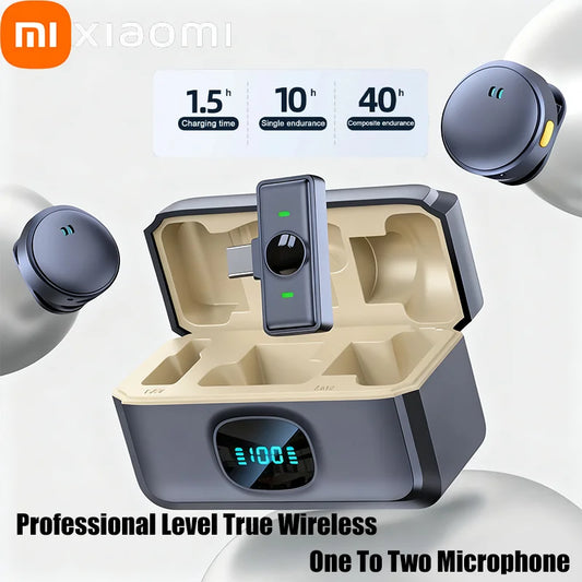 Xiaomi Lavalier Microphone Wireless Microphone Magnetic Suction Microphone With Charging Case For Video Recording Plug and Play