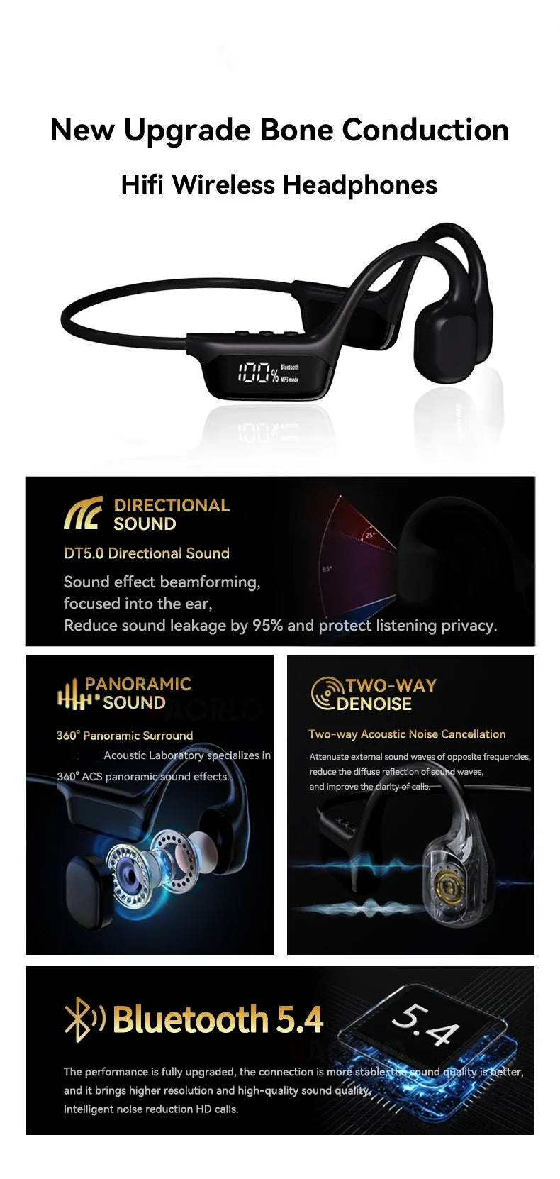 XIAOMI MIJIA Swimming Bone Conduction Earphones Bluetooth Wireless Hifi Headphone IPX8 Waterproof 32GB MP3 Player Mic Headset