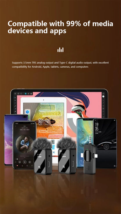 Xiaomi Wireless Lavalier Microphone for iPhone Android Microphone Reverb Sound Video Recording Podcast Noise Reduction Clip mic