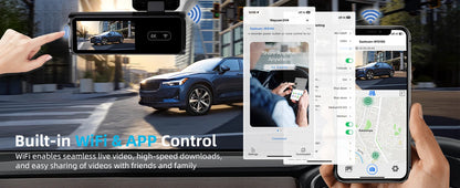 Ultra HD 4K Car Front Dash Cam Mini WIFI DVR Black Box Room With 24H Parking Monitor Night Vision,GPS/Rear View Camera Optional