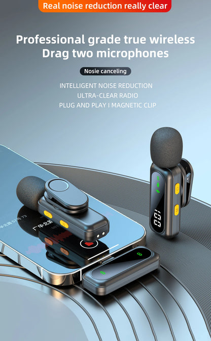 Xiaomi Mijia Wireless Lavalier Lapel Microphone Portable Noise Reduction Audio Recording Type-C for iPhone15-16 Android PC Live